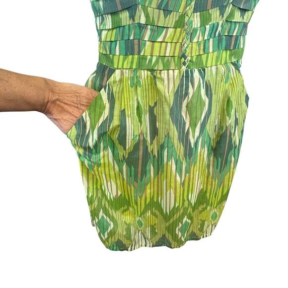New CHARLIE JADE Green Strapless Pleated Sweetheart Bodice Mini Dress Women's M - Picture 5 of 10